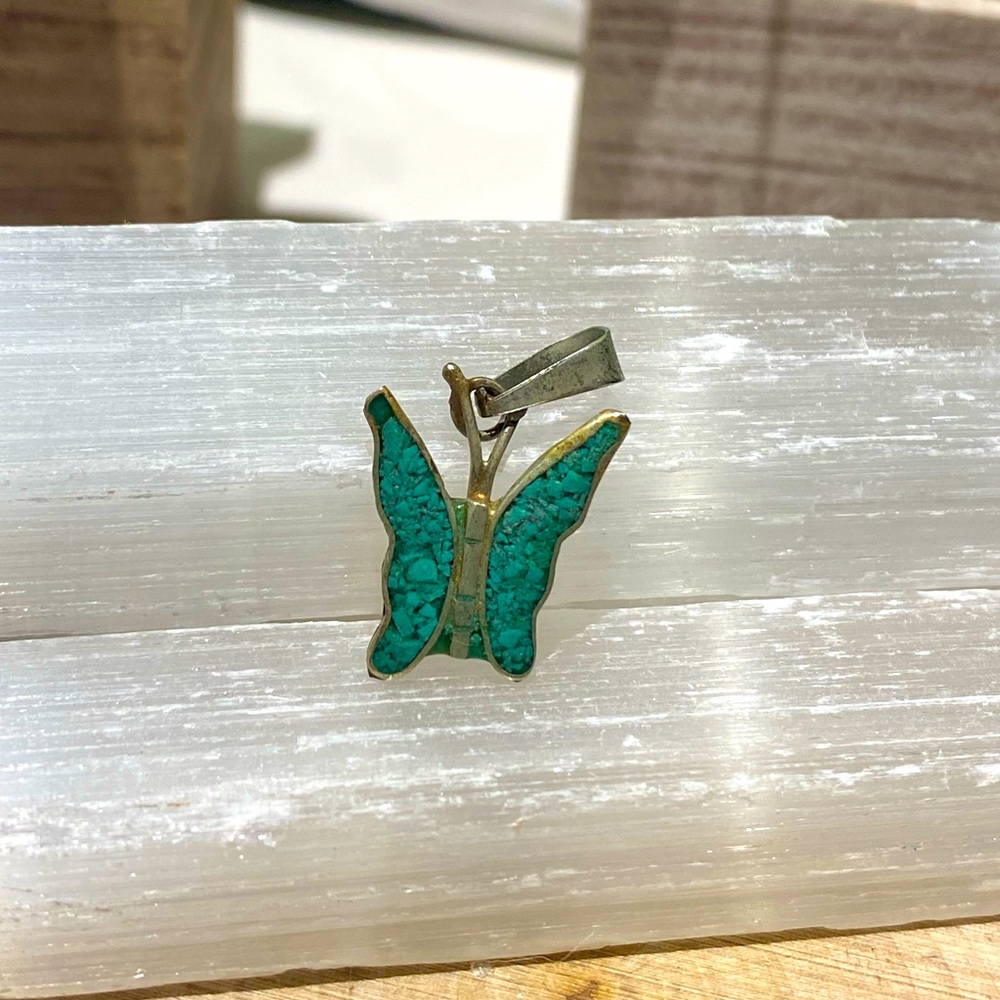 Vintage Mexico Silver&Green Stone 🤍💚✨